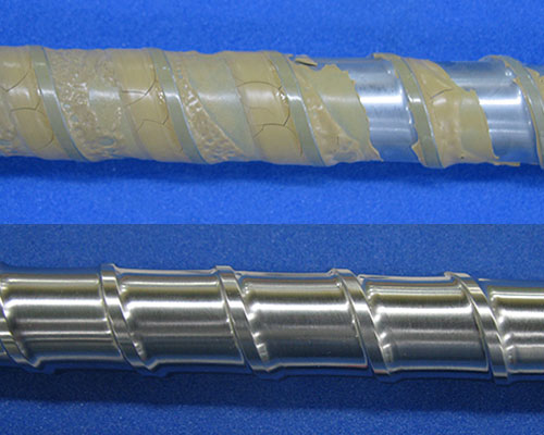 ① PET樹脂: Φ20×900L 加工時間4分